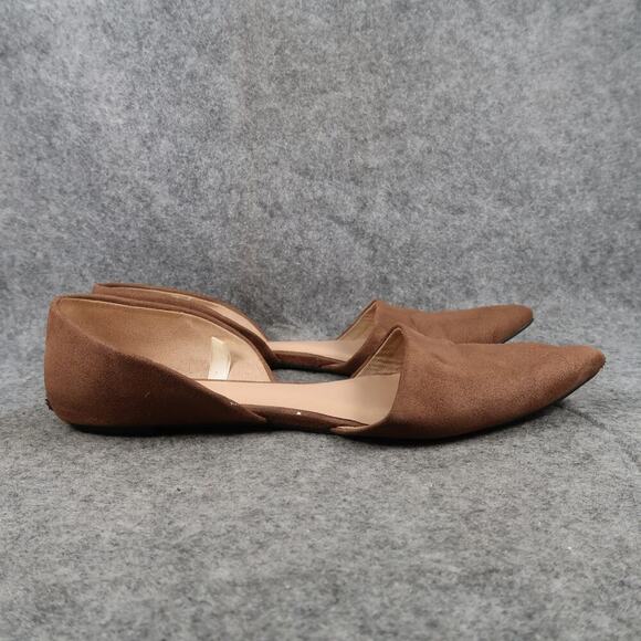A New Day Shoes Womens 9 Flats D'orsay Slip On Pointy Toe Brown Casual Classic - Picture 1 of 10